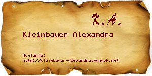 Kleinbauer Alexandra névjegykártya